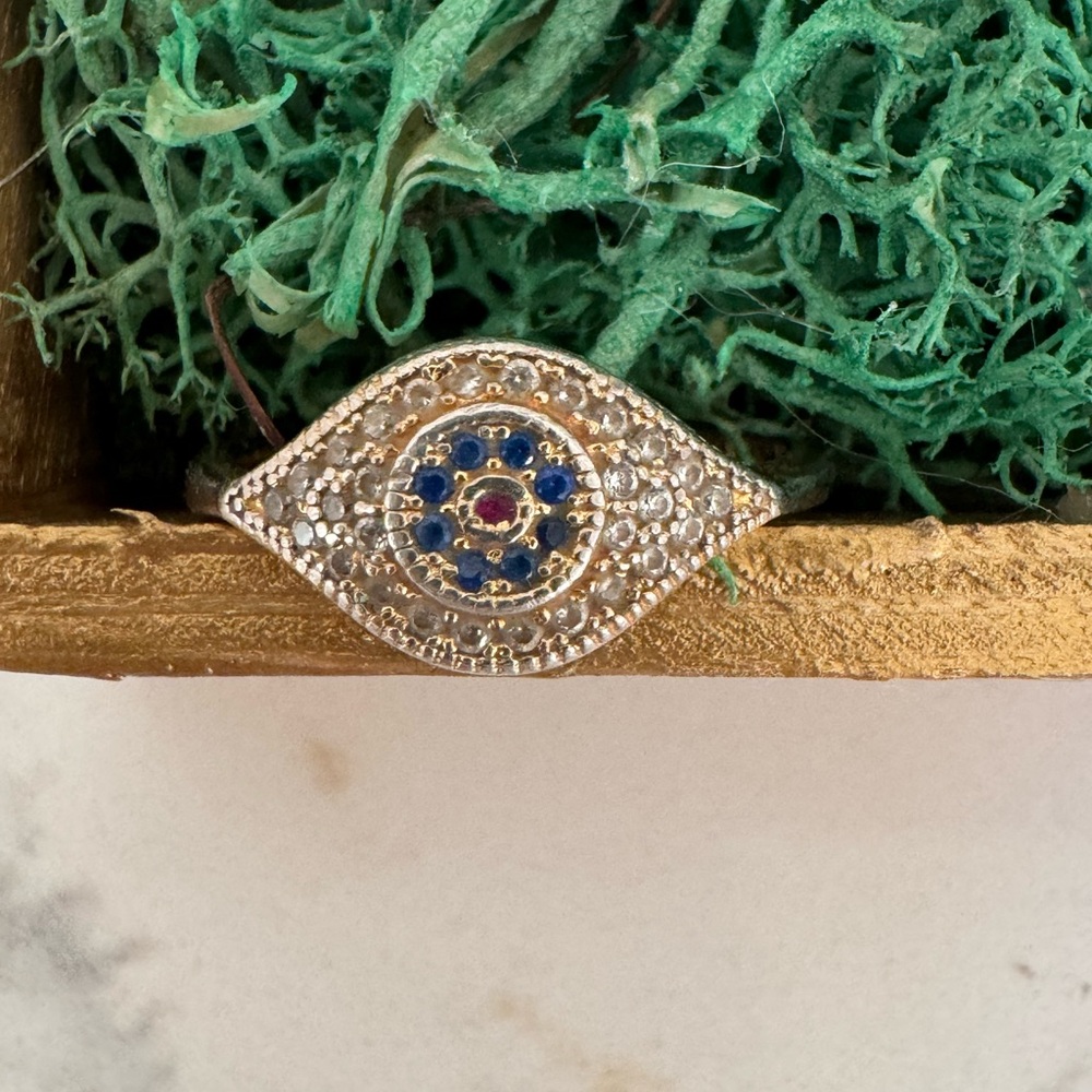 Women’s/girls 925 silver Nialaya Evil Eye ring Sizing 6.5